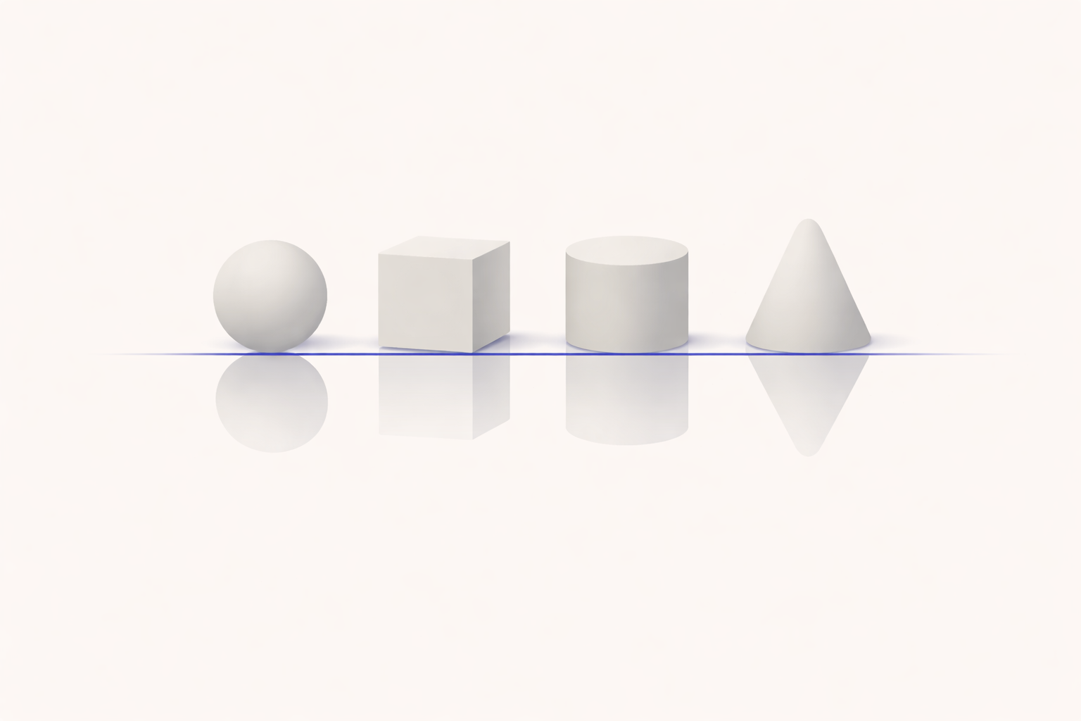 Minimal illustration: AI as a mirror reflecting process and shape